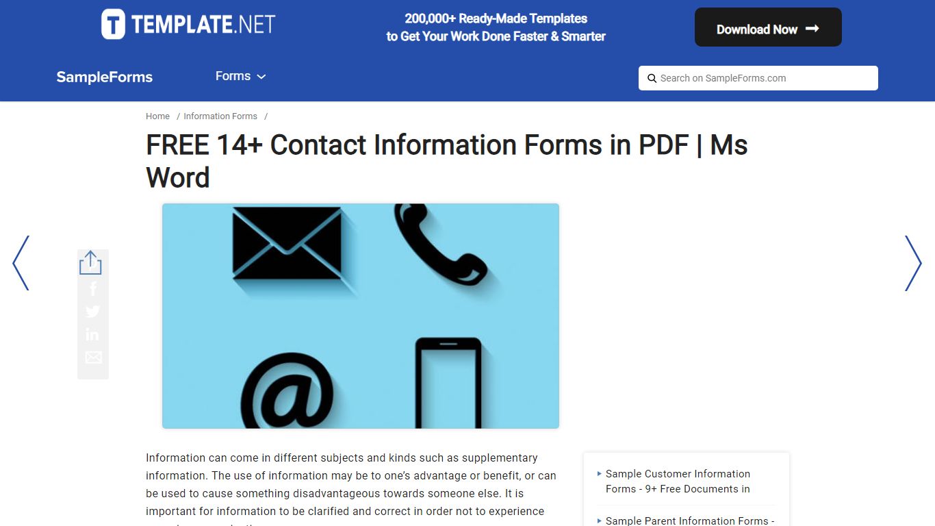 FREE 14+ Contact Information Forms in PDF | Ms Word - sampleforms