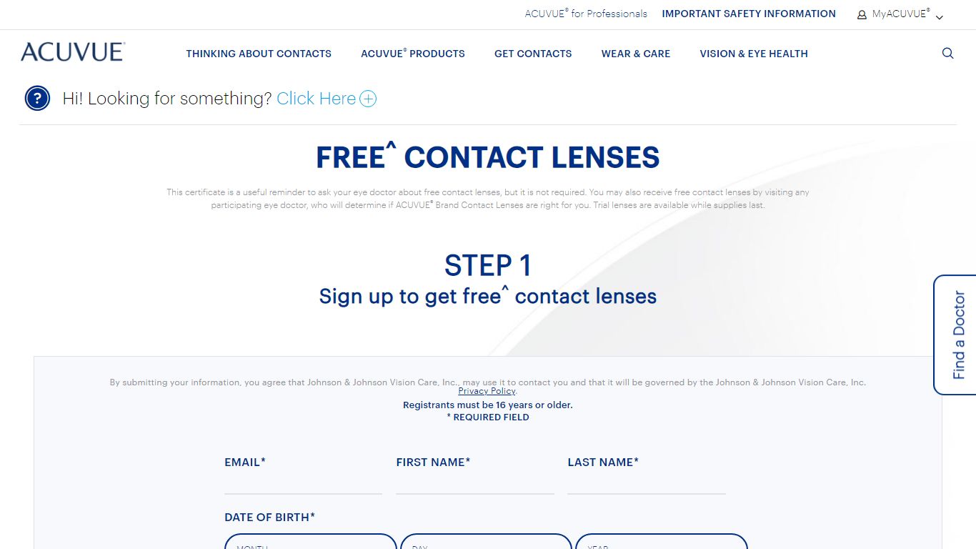 Free Contact Lenses | ACUVUE® Contact Lenses